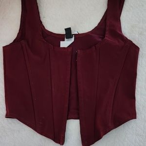 NWT Windsor Burgundy Corset Top